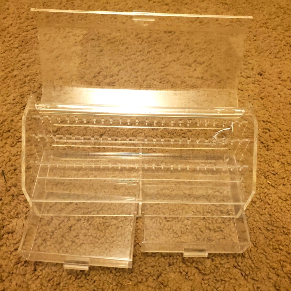 7 Compartments Clear Plastic Storage Box Jewelry O